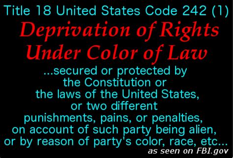 18 Usc 242 Deprivation Of Rights Under Color Of Law Easy