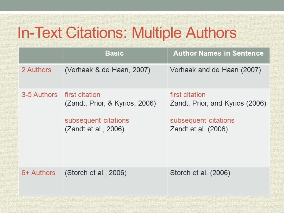 Apa In Text Citation Multiple Authors Example