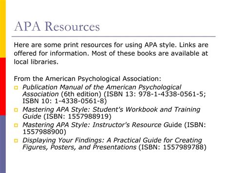 Apa Resource Page