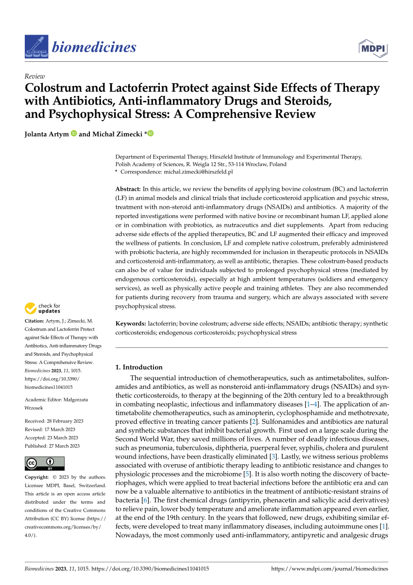 Biomedicines Free Full Text Colostrum And Lactoferrin Protect