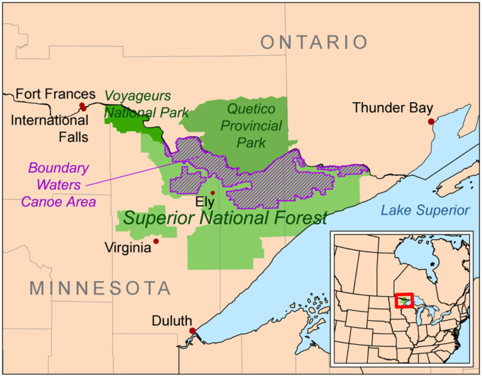 Boundary Waters Canoe Area Map