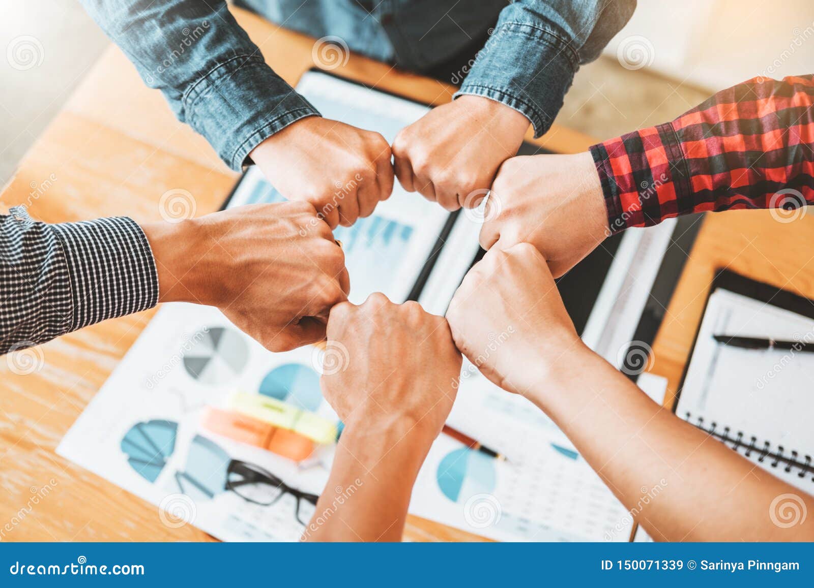 Business Teamwork Joining Hands Team Spirit Collaboration Concept Stock Image Image Of