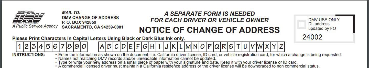 California Dmv Change The Address On Your Car Registration Quick