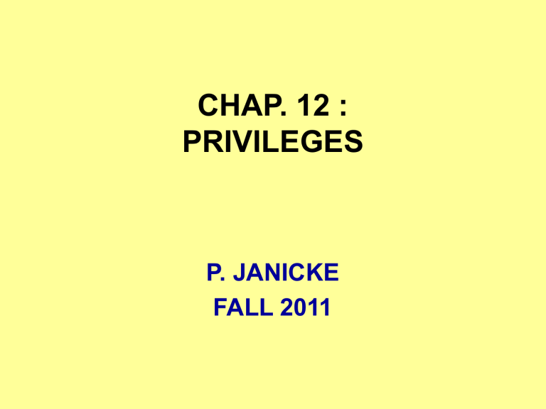 Chap 12 Privileges P Janicke Fall Ppt Download