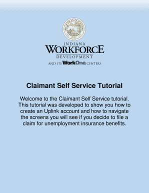 Claimant Self Service Tutorial Claimant Homepage Tutorial