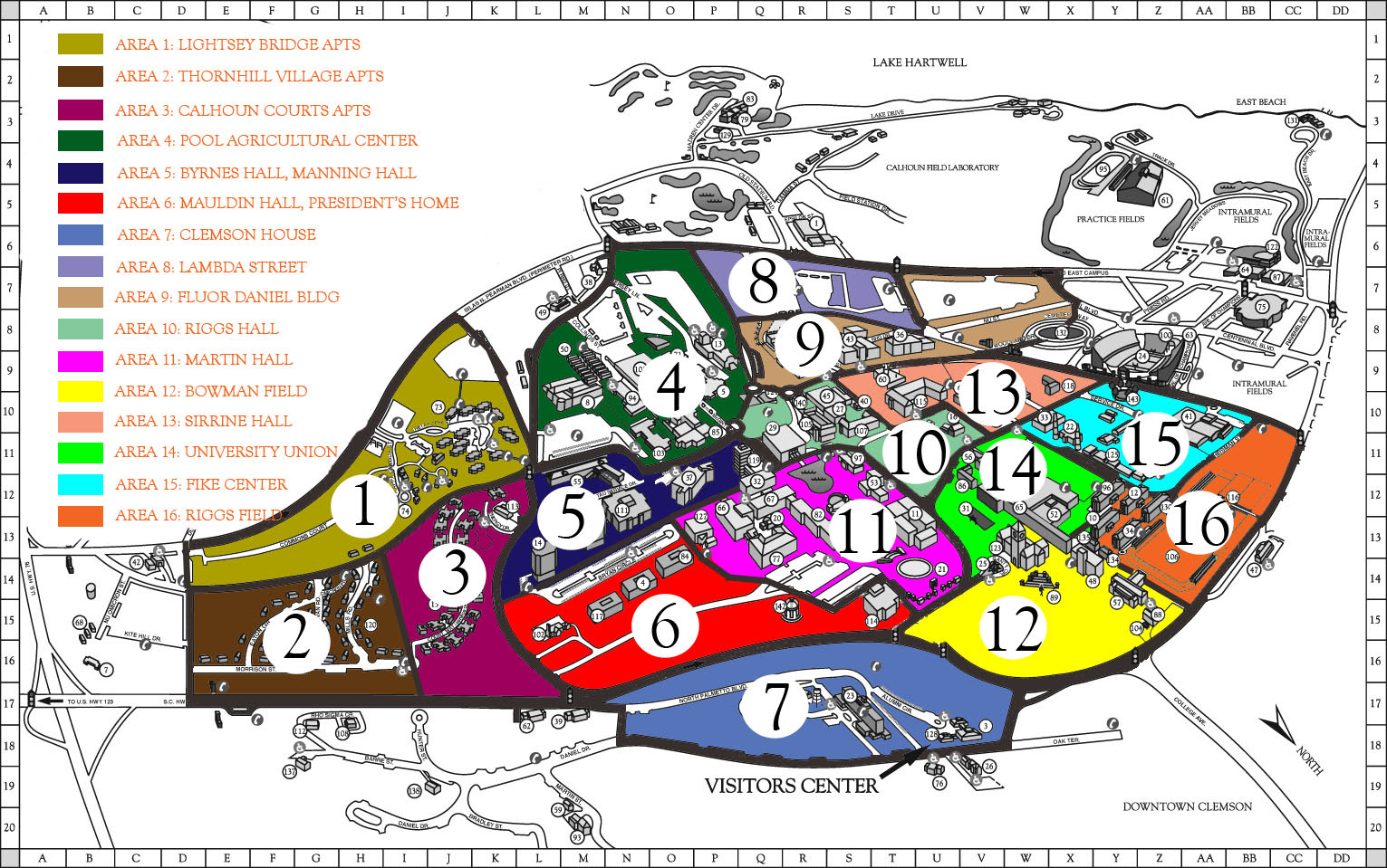 Clemson Campus Map