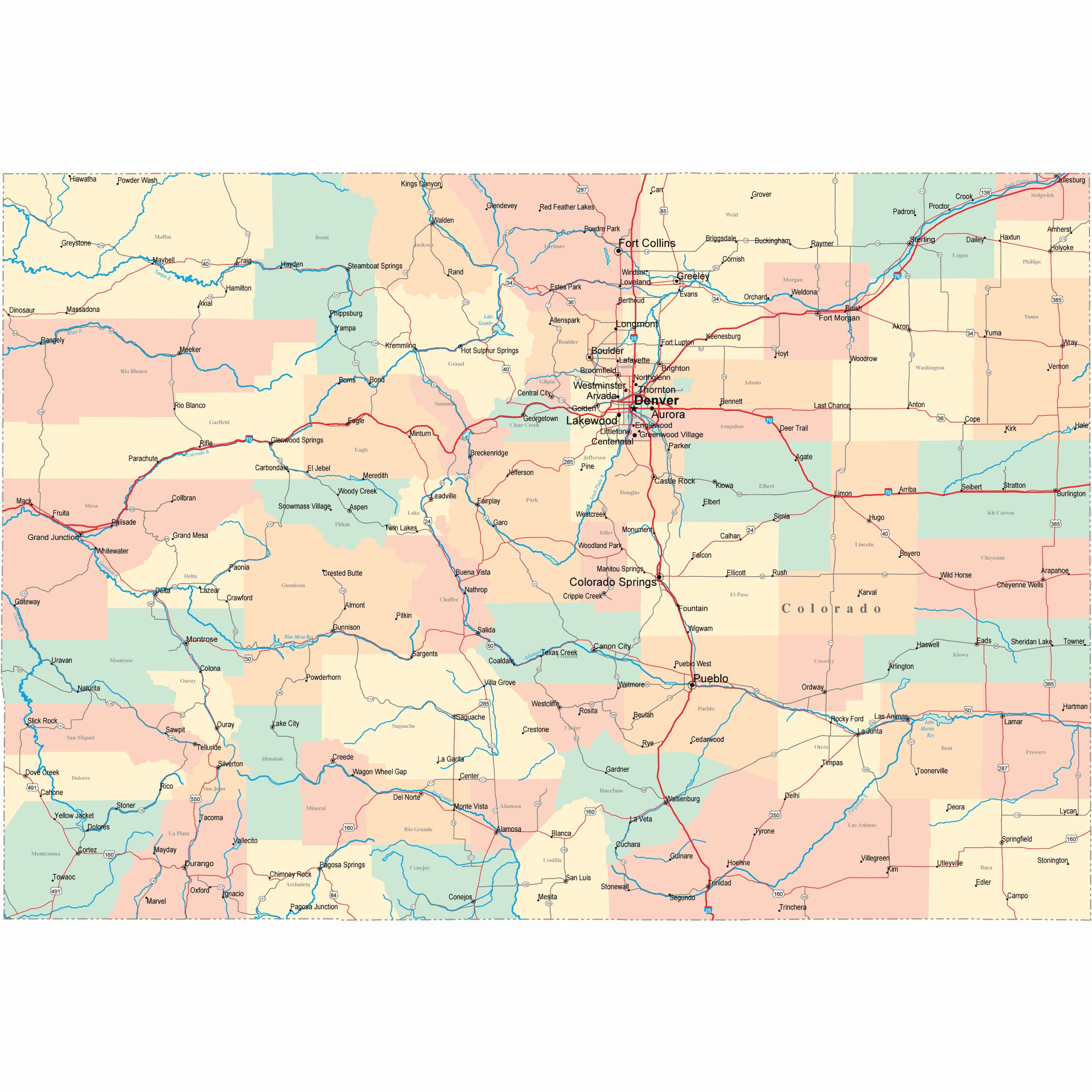 Colorado Road Map