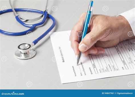 Fill Out The Medical Questionnaire Stock Image Image Of Medical