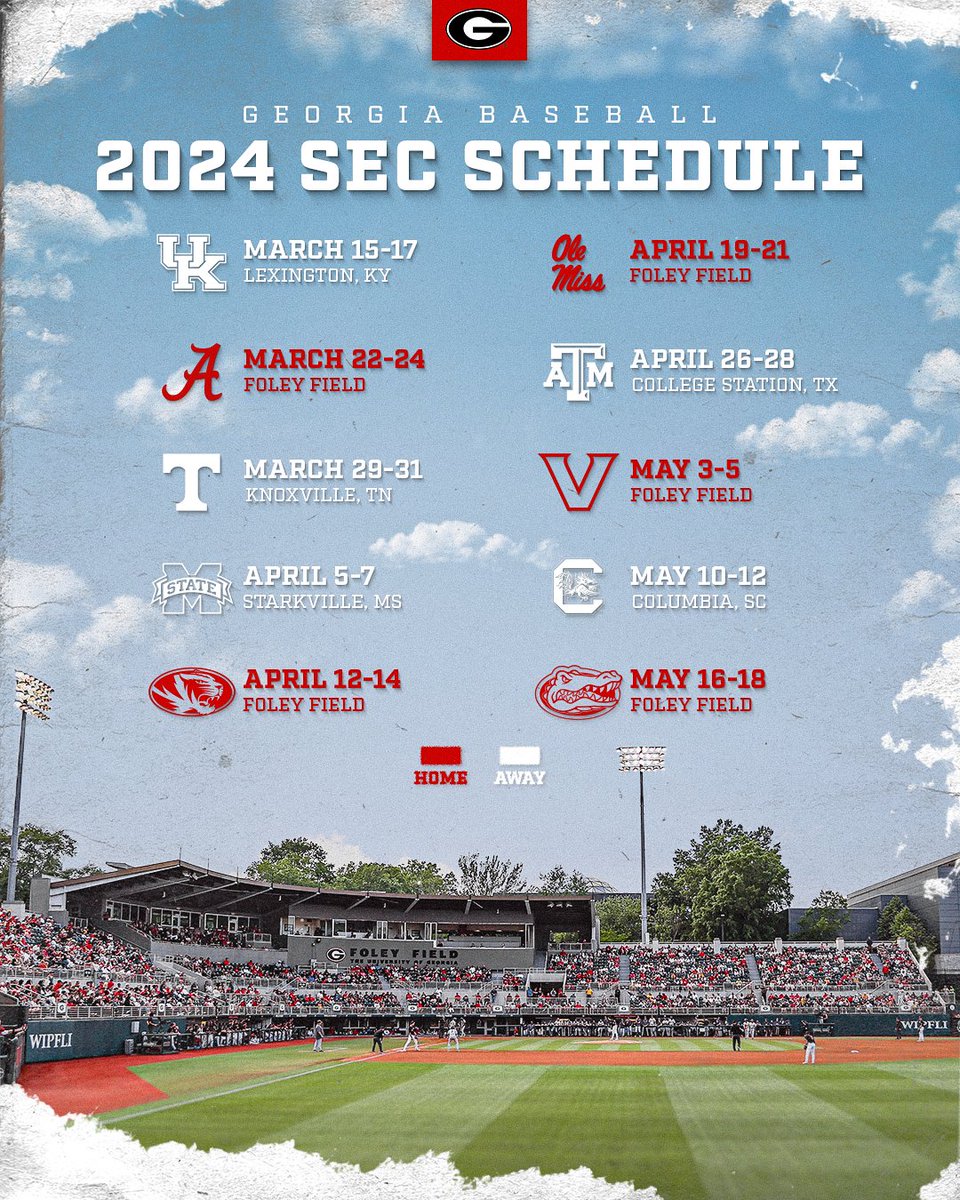 Georgia Bulldogs Baseball Schedule