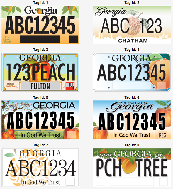 Georgia Car Tag License Plate Collection Of 3 Older