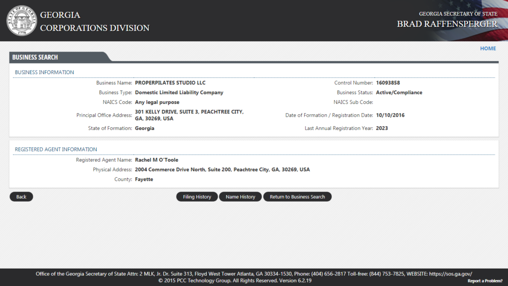 Georgia Secretary Of State Business Entity Search