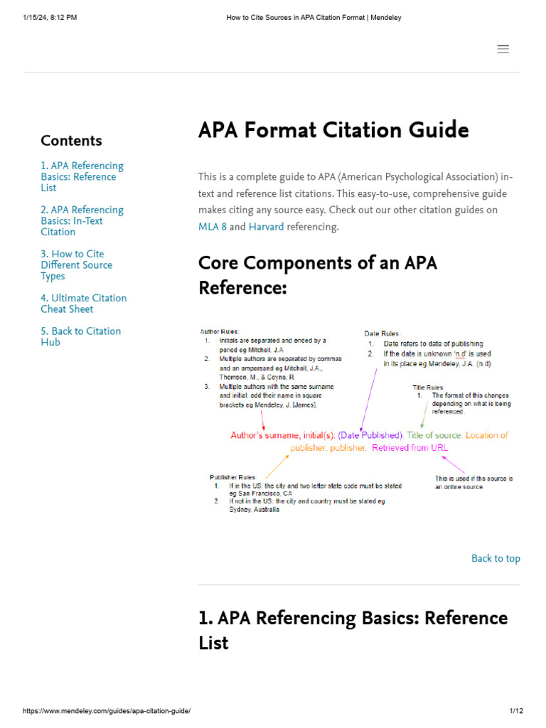 How To Cite Sources In Apa Citation Format Mendeley