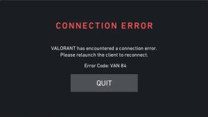 How To Fix The Van 84 Error In Valorant Beebom