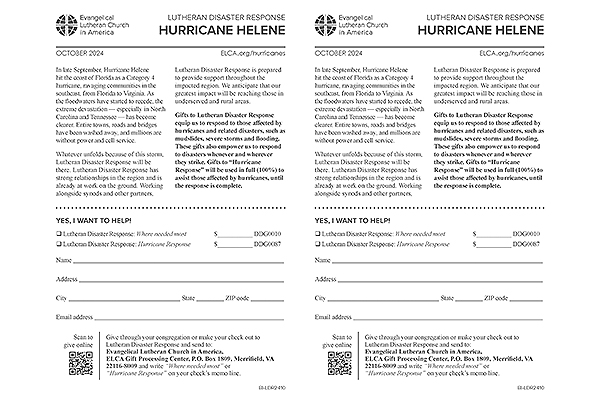 Hurricane Helene Bulletin Insert Elca Resources