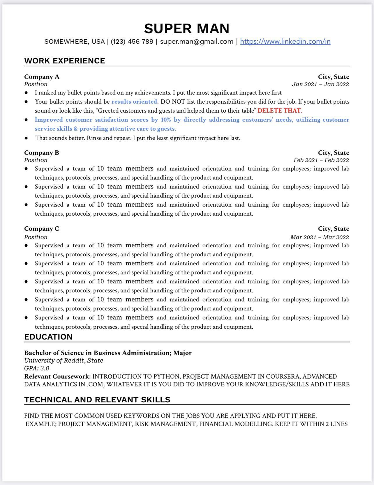 I Got 10 Interviews Using This Format I Initially Got The Format