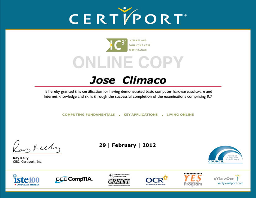 Ic3 Certificate