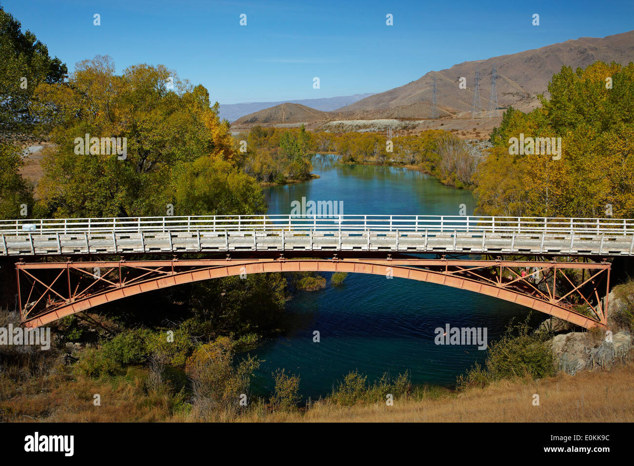 Japanese Red Bridge New Zealand Stock Photo Alamy