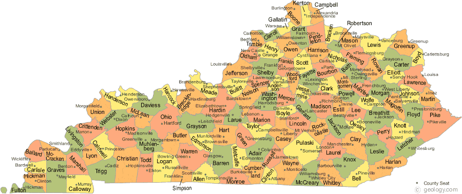 Map Of Ohio And Kentucky Counties