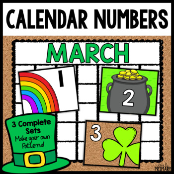 March Calendar Numbers By Clearly Primary Teachers Pay Teachers