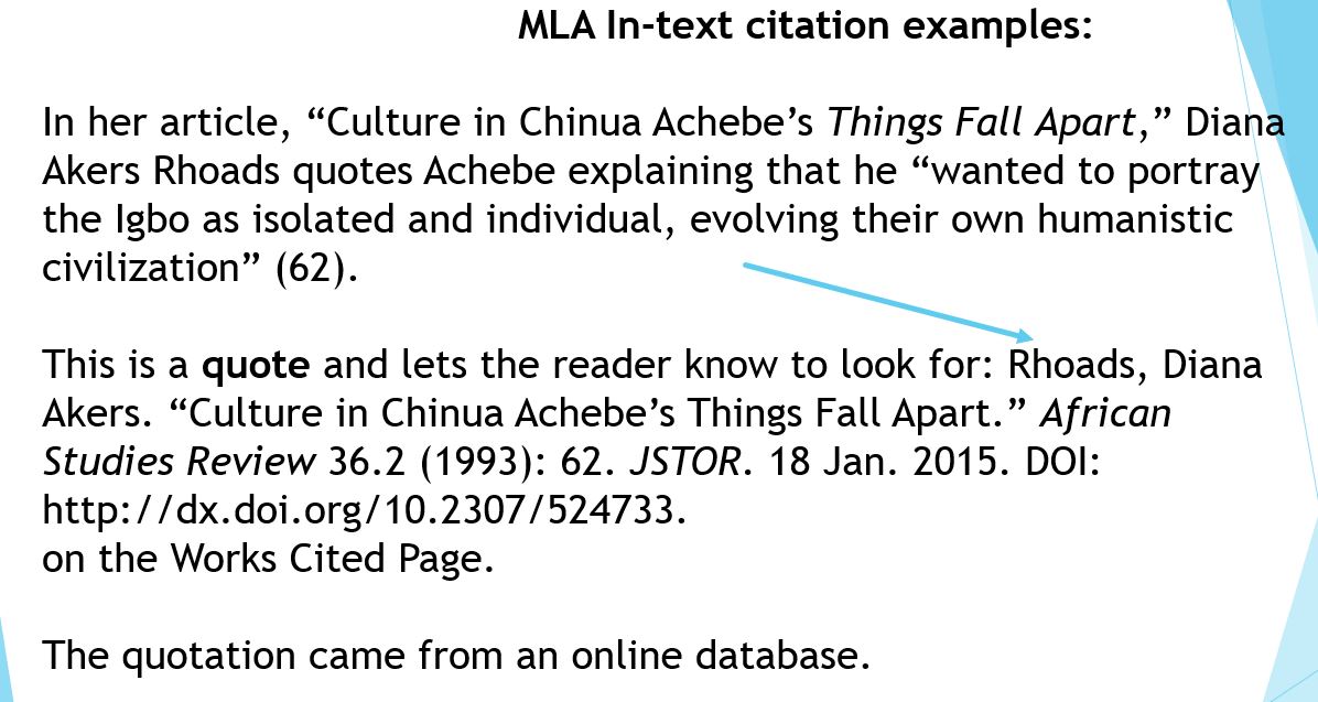 Mla In Text Citation Example