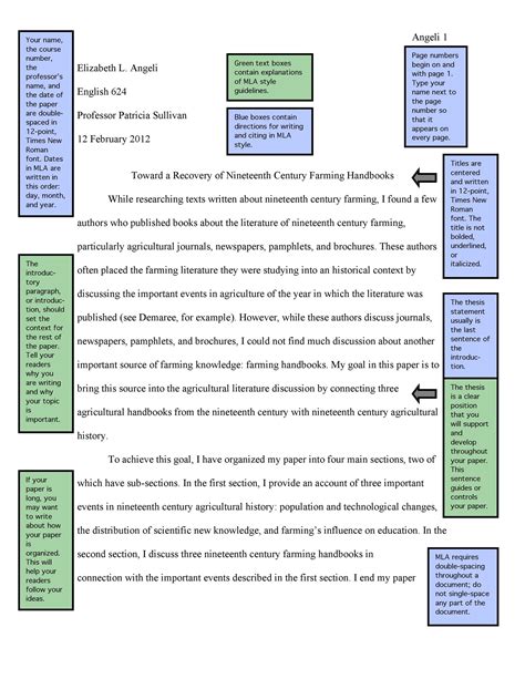 Mla Sample Format