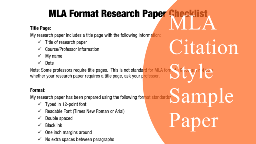 Mla Style Paper