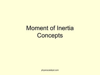 Moment Of Inertia Concepts In Rotational Mechanics