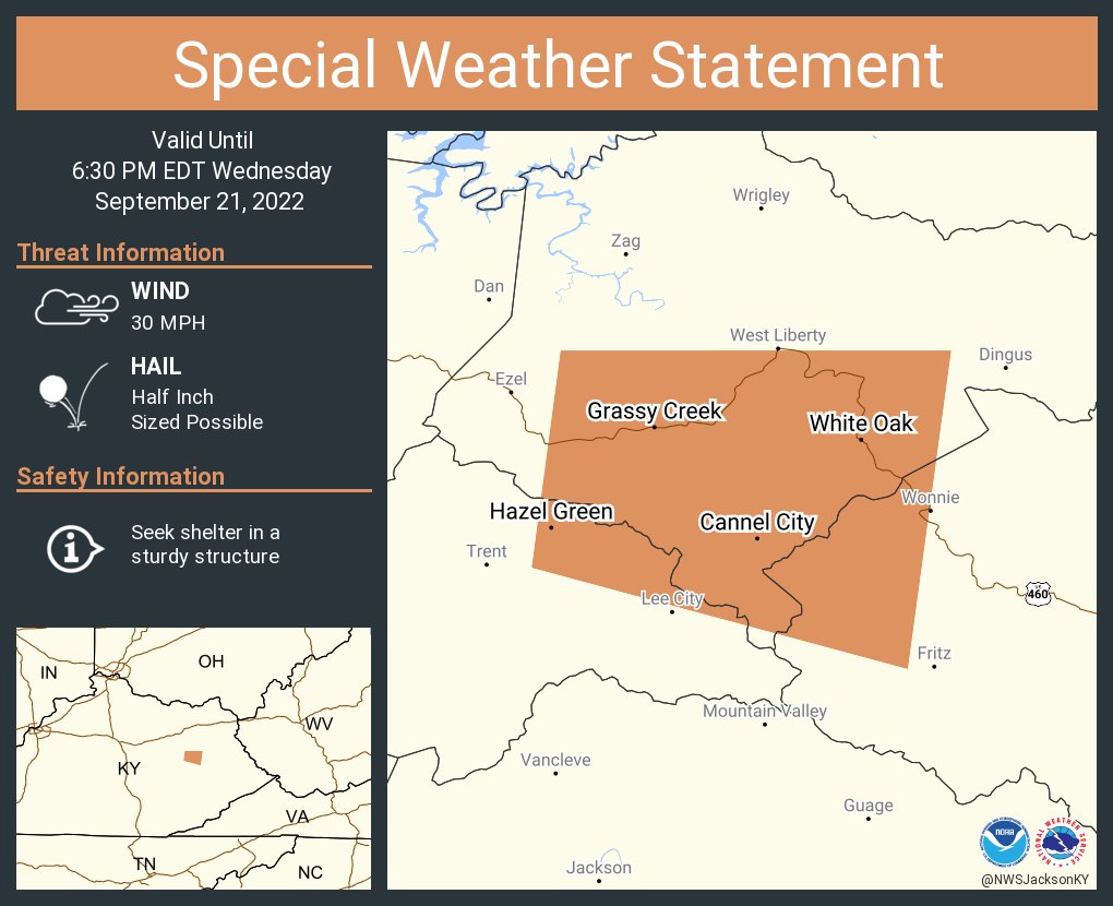 Nws Jackson Ky On Twitter A Special Weather Statement Has Been Issued For Hazel Green Ky