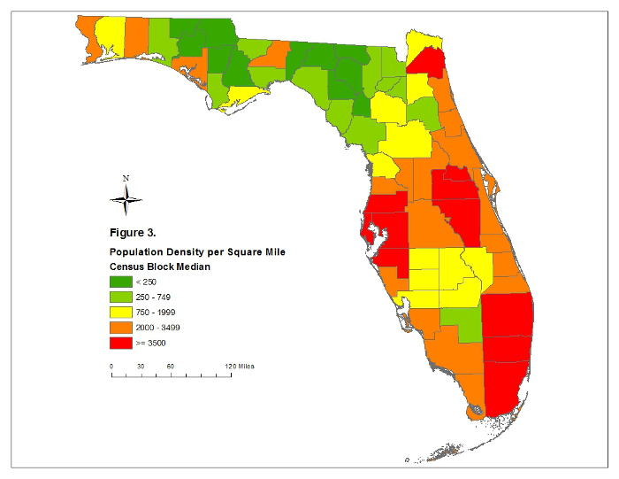 Population Density Of Florida Counties