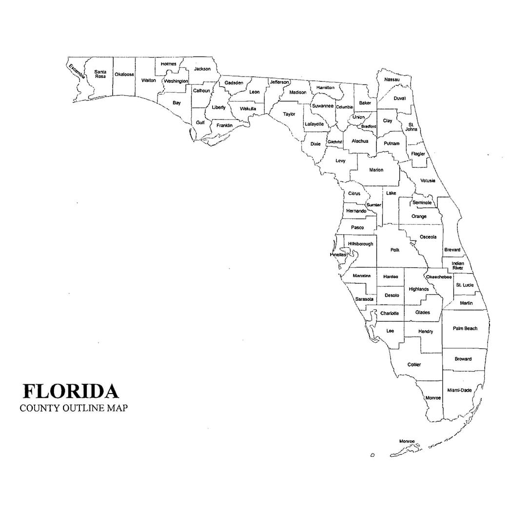 Printable Map Of Florida Counties