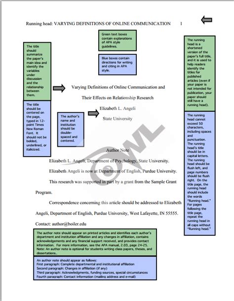 Purdue Owl Apa: Sample Paper Guide