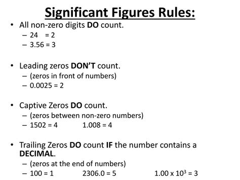 Sig Figs Rules