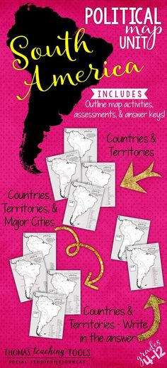 South America Political Map Unit By Thomas Teaching Tools Tpt