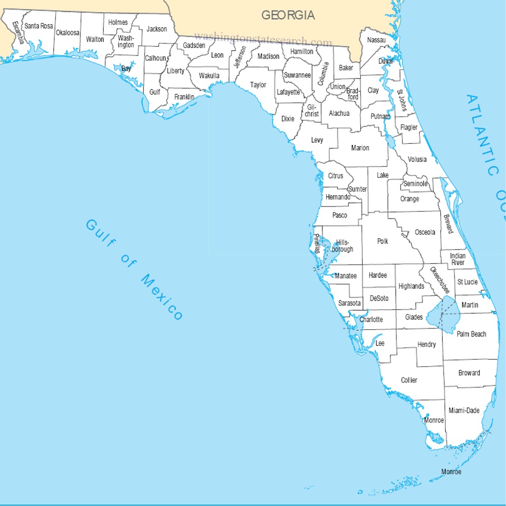 State Of Florida County Map