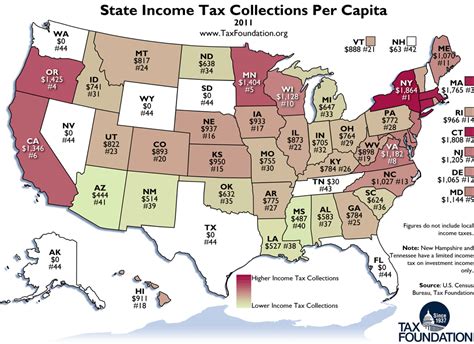 Weekly Map State Income Tax Collections Per Capita Tax Foundation