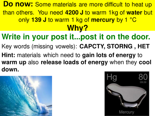 What Is Specific Heat Capacity Teaching Resources