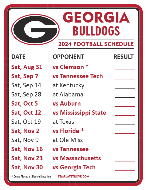 What Time Is Georgia Bulldogs Football Game? Kickoff Guide