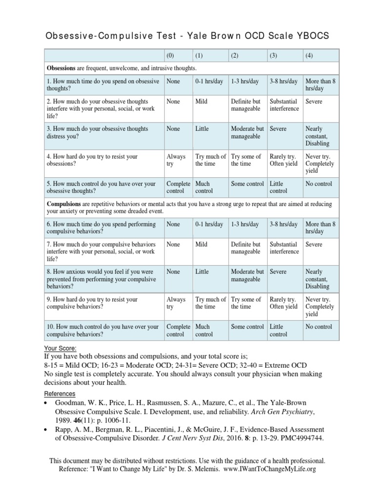 Yale Brown Ocd: Simplify Diagnosis